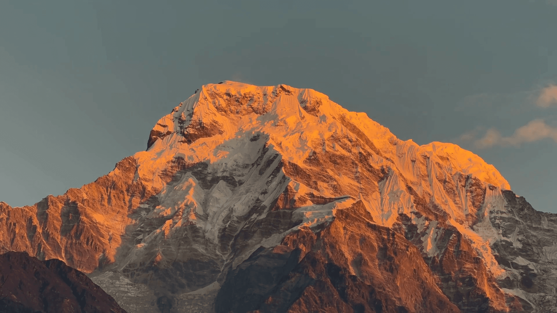 Sunlit Himalayan mountain